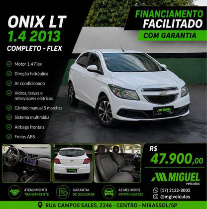 CHEVROLET ONIX 1.4 MPFI LT 8V FLEX 4P MANUAL CHEVROLET ONIX 1.4 MPFI LT 8V FLEX 4P MANUAL